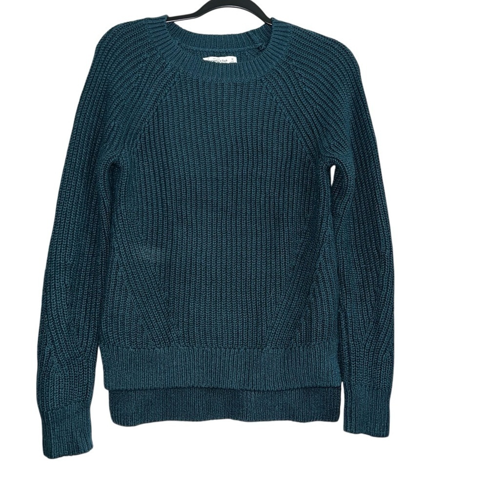 Abercrombie and Fitch Chunky Knit Deep Teal Sweater Size Medium